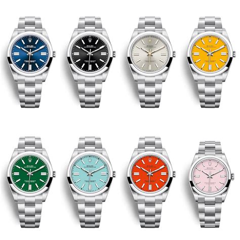 rolex watch dial colours|Rolex color chart.